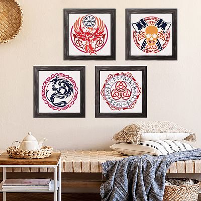 4Pcs 4 Styles PET Hollow Out Drawing Painting Stencils DIY-WH0394-0228-1