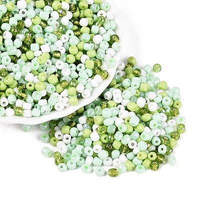 Opaque & Transparent Inside Colours 6/0 Glass Seed Beads SEED-F004-4mm-04-1