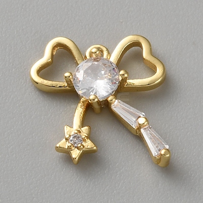 Brass Micro Pave Cubic Zirconia Pendants FIND-WH0817-162G-I-1
