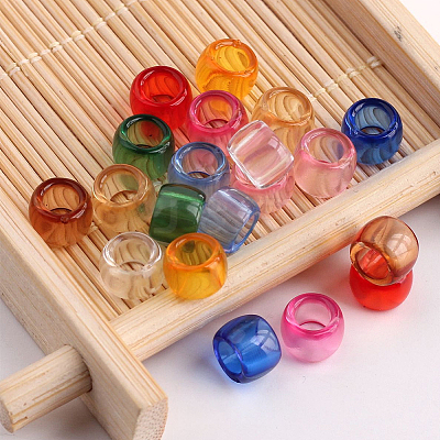 550Pcs 11 Colors Transparent Acrylic European Beads OACR-SP0002-22-1