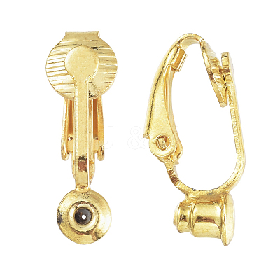 Brass Clip-on Earring Converters Findings X-KK-Q115-G-1