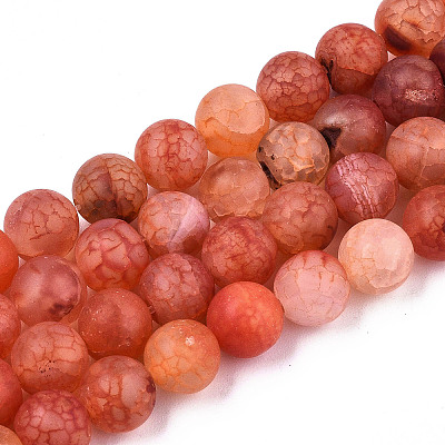 2 Strands Natural Crackle Agate Beads Strands G-HY0001-27-1