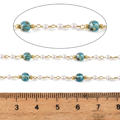 Handmade Brass Glass Beaded Chains GL-CBA1C06-09G-1