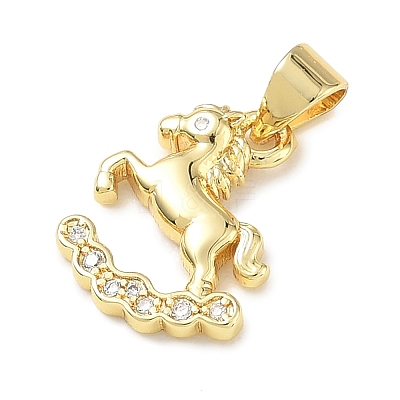 Brass Micro Pave Clear Cubic Zirconia Pendants KK-A303-05L-G-1