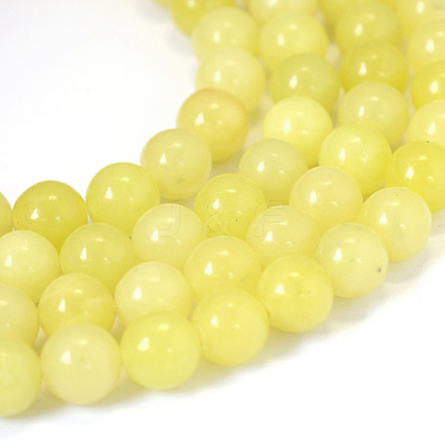 Natural Lemon Jade Round Bead Strands X-G-E334-6mm-07-1