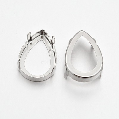 Flat Teardrop Brass Sew on Prong Settings KK-N0084-A02-7x10-1