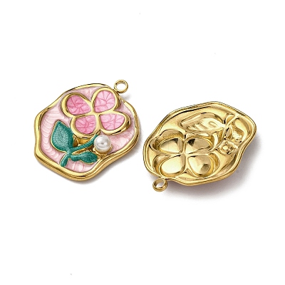 304 Stainless Steel Enamel Pendants STAS-P406-26A-G-1