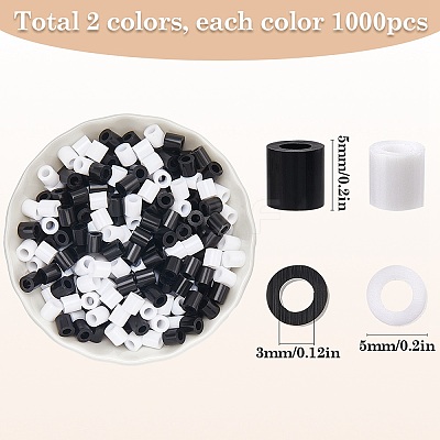 2000Pcs 2 Colors PE DIY Melty Beads Fuse Beads Refills DIY-SP0002-09-1