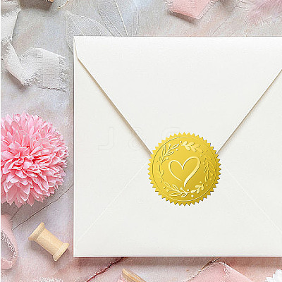 12 Sheets Self Adhesive Gold Foil Embossed Stickers DIY-WH0451-031-1