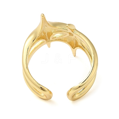 Brass Open Cuff Ring RJEW-Q805-08G-1