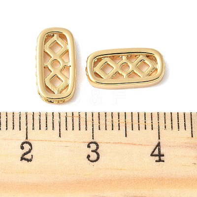 Brass Micro Pave Clear Cubic Zirconia Spacer Bars KK-U064-20C-G-1