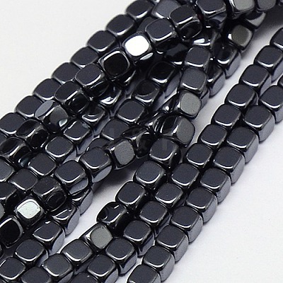 Non-magnetic Synthetic Hematite Beads Strands G-J172-4x4mm-04-1