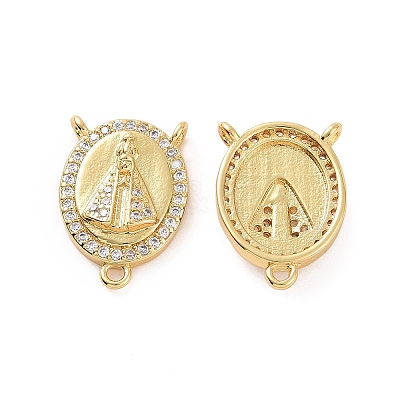 Rack Plating Brass Micro Pave Cubic Zirconia Chandelier Component Links KK-C008-27G-1
