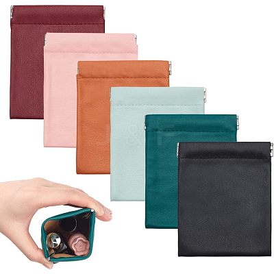 6Pcs 6 Colors PU Leather Earphone Pouches ABAG-NB0001-73A-1