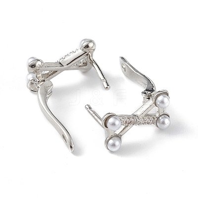 Brass Criss Cross Hoop Earring Findings ZIRC-L097-056P-1