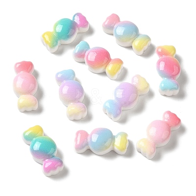 Gradient Color Opaque Resin Decoden Cabochons CRES-Z006-03-1