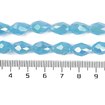Opaque Solid Color Electroplate Glass Beads Strands EGLA-N013-J4mm-B05-1