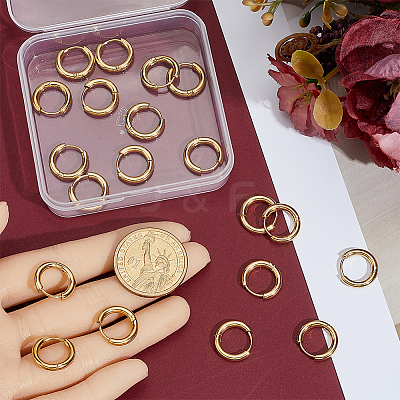 10 Pairs Ion Plating(IP) 304 Stainless Steel Huggie Hoop Earrings EJEW-BBC0002-19B-1