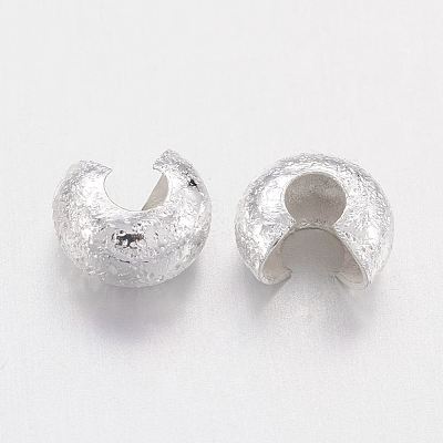 Brass Crimp Beads Covers KK-G016-S-NF-1