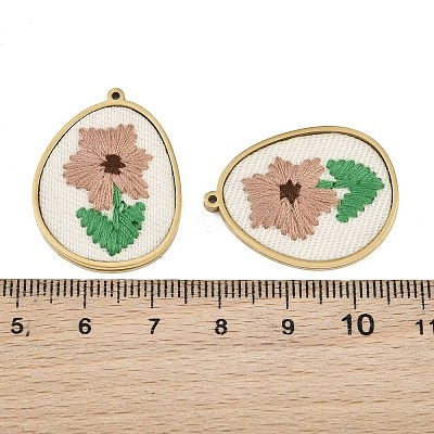 304 Stainless Steel & Embroidered Pendants SA-CBA1ED9-05G-1