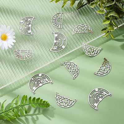 18Pcs 3 Style 201 Stainless Steel Pendants STAS-DC0006-36-1