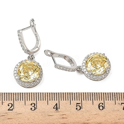925 Sterling Silver Micro Pave Cubic Zirconia Hoop Earrings EJEW-B147-01A-04-1
