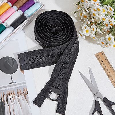Alloy & Polyester & Resin Zipper AJEW-CY0003-01-1