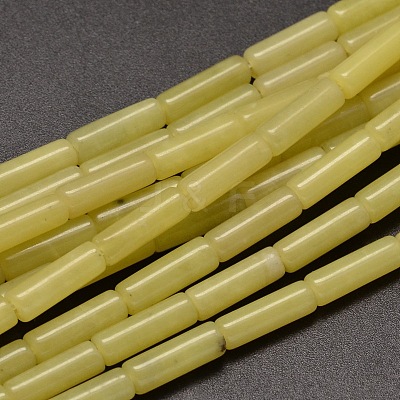 Natural Lemon Jade Column Beads Strands X-G-F247-10-1