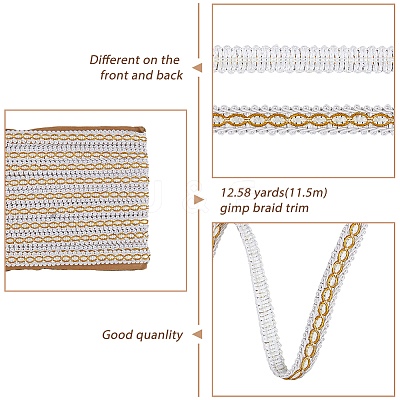 Centipede Braided Polyester Lace Trim OCOR-WH0092-02A-1