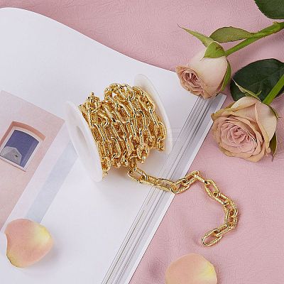 Brass Paperclip Chains LCHA-SZ0001-01G-RS-1