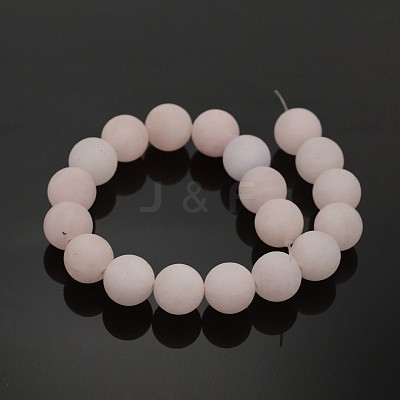 Frosted Natural Rose Quartz Round Bead Strands X-G-M272-06-4mm-1