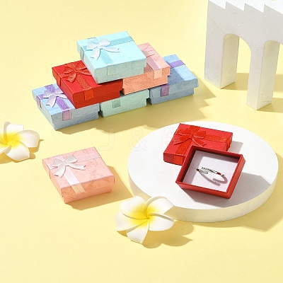 8Pcs 4 Colors Valentines Day Presents Packages Cardboard Ring Boxes CBOX-FS0001-07-1