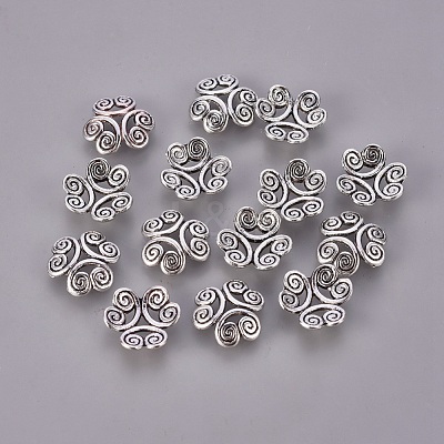 Tibetan Style Alloy Bead Caps X-EA483Y-NF-1