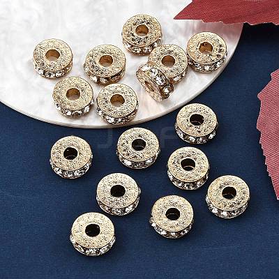 Rack Plating Flat Round Alloy Rhinestone Beads LS-RB-D293-02LG-1