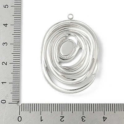 304 Stainless Steel Pendant Cabochon Settings LS-STAS-L293-01P-1