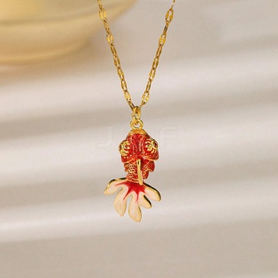 Summer Beach Brass Enamel Pendant Necklaces WG2737B-02-1