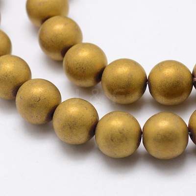 Electroplate Non-magnetic Synthetic Hematite Beads Strands G-R363-8mm-M-1