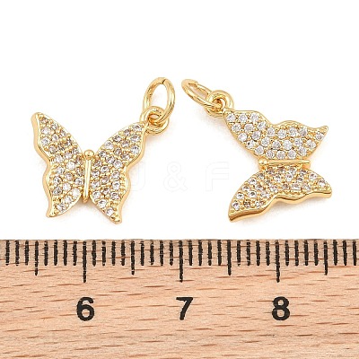 Brass Micro Pave Cubic Zirconia Charms CU-CBA908F-05G-01-1