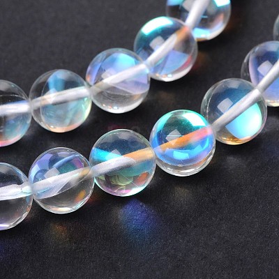 Synthetical Moonstone Round Beads Strands X-G-M049-8mm-02J-1