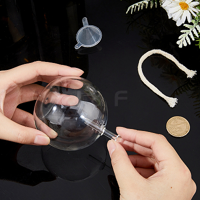 Transparent Glass Candle Holders with Candle Wick DIY-WH0308-997A-1