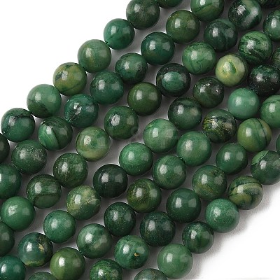 Natural West African Jade Round Beads Strands X-G-P075-03-6mm-1