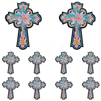 10Pcs Computerized Embroidery Cloth Self Adhesive Patches DIY-GF0011-73A-1