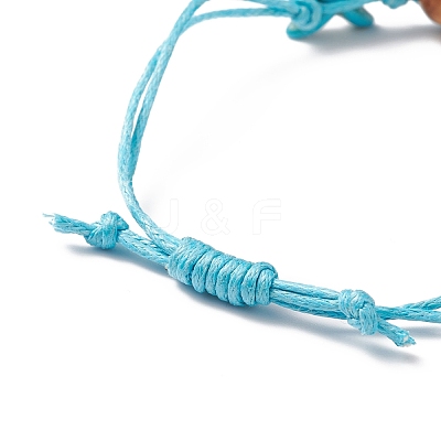 Adjustable Waxed Cotton Cord Braided Bracelets BJEW-JB04083-1