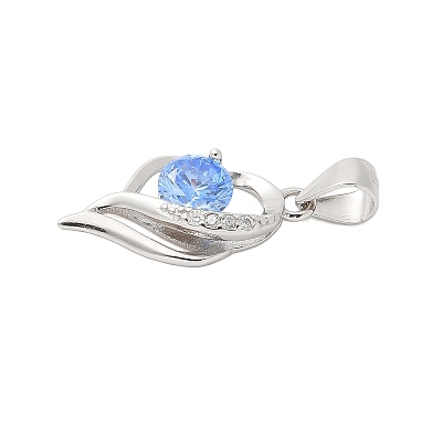 Fine Silver Cubic Zirconia Pendants STER-S008-03B-P-1