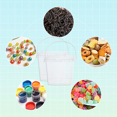 60Pcs PP Gift Boxes Packing Buckets with Lid and Handles AJEW-FH0008-96-1