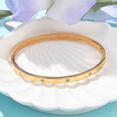 304 Stainless Steel Rhinestone Bangles for Women X-BJEW-Z092-05G-1