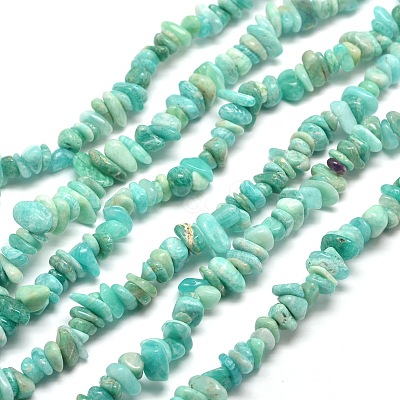 Natural Amazonite Chip Beads Strands X-G-M205-64A-1