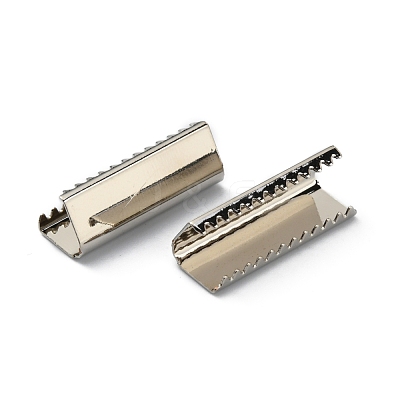 Brass Ribbon Crimp Ends KK-WH0046-34C-P-1