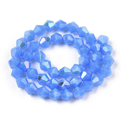 Imitation Jade Electroplate Glass Beads Strands EGLA-A039-J6mm-L04-1