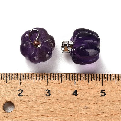 Natural Amethyst Pumpkin Charms G-K338-27P-08-1